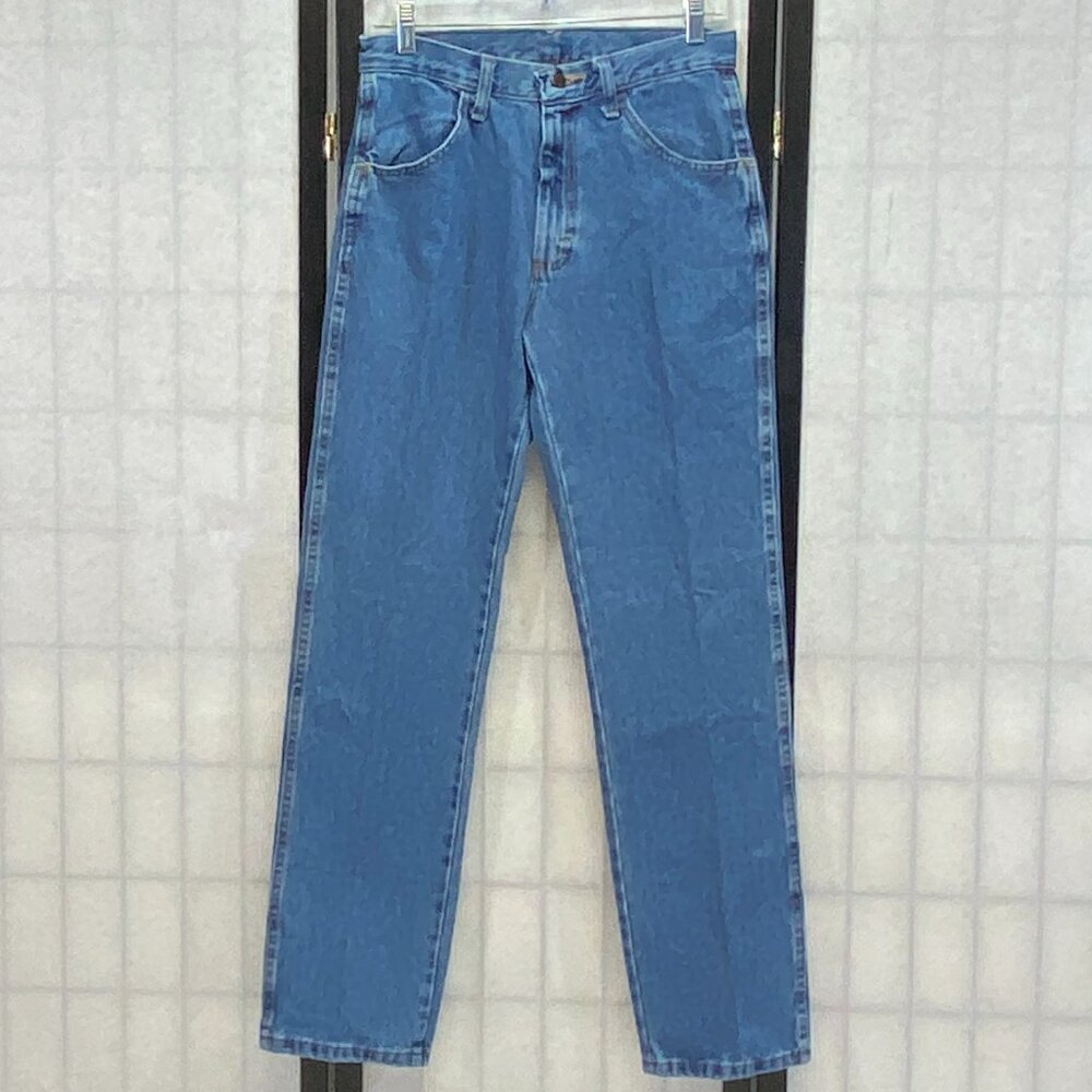 Rustler Wrangler Regular Fit Straight Leg Heavyweight Denim Jeans Medium Wash 29